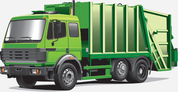 Green Garbage Truck